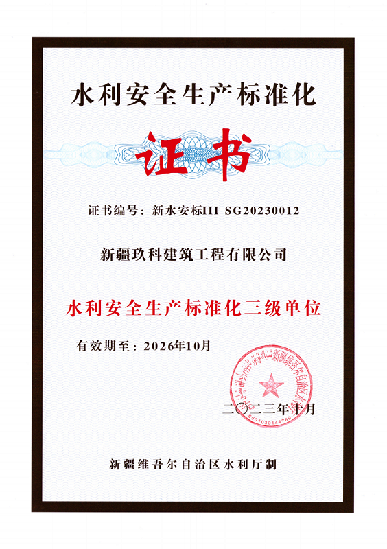 安全标准化三级证书